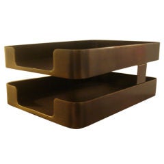 Radius One Double Letter Tray by William Sklaroff in Bronze