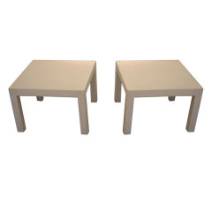 Pair of Parsons White Tables by Robsjohn Gibbings for Widdicomb