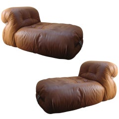 Soriana Leather Chaise by Cassina