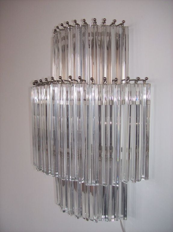 Set of 4 Monumental Crystal Prism Wall Sconces by Venini at 1stdibs