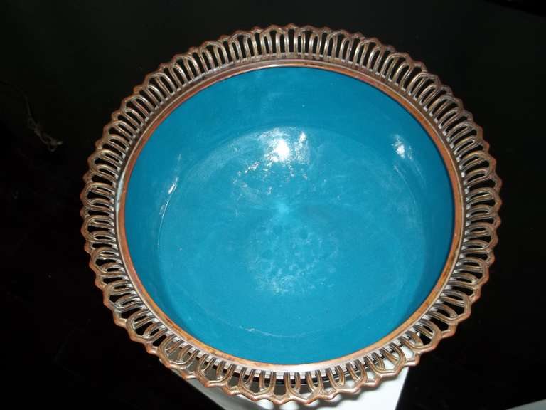 Bronze A Large 19th Century Cloisonne Footed Bowl with Lid