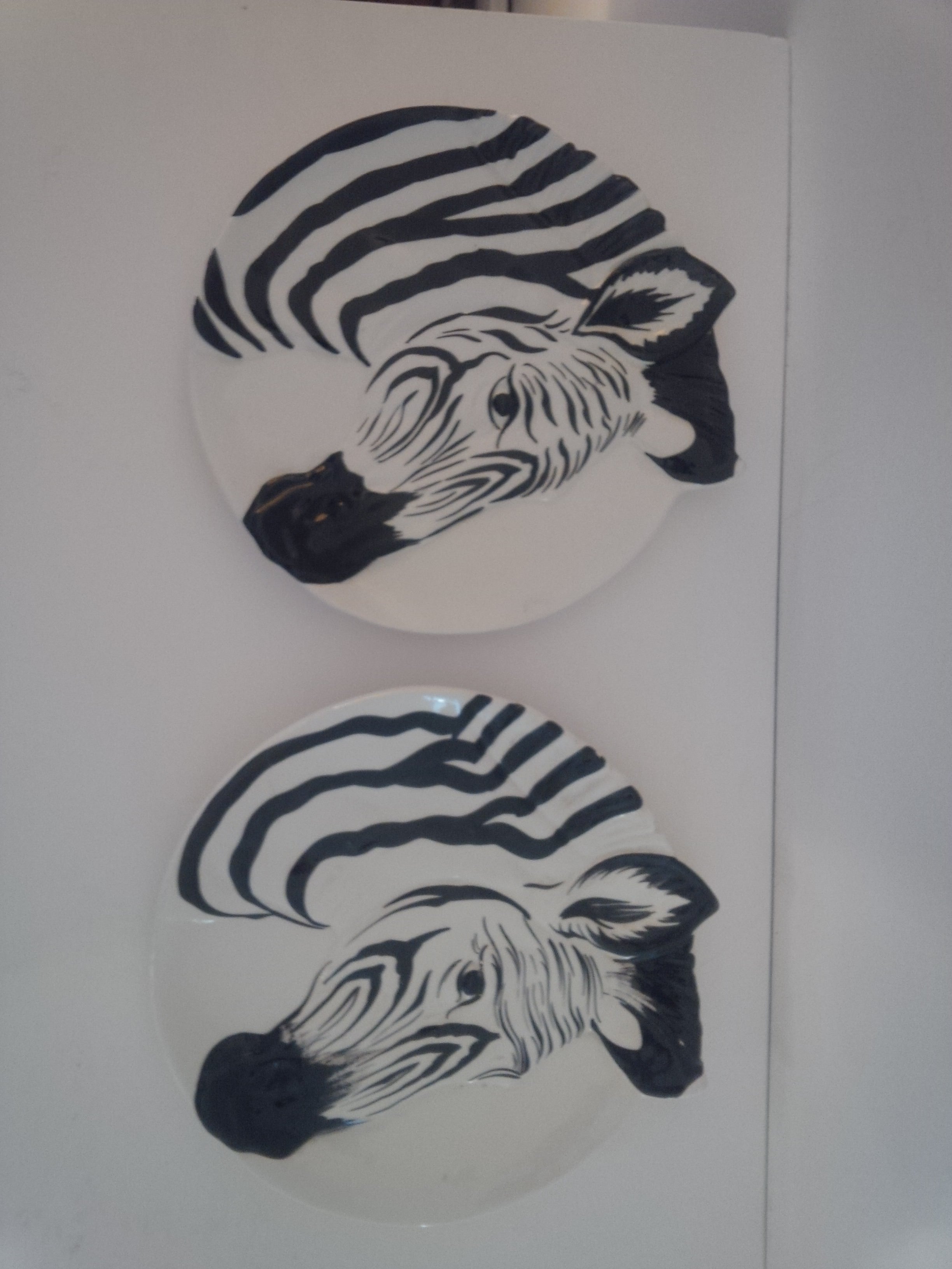 Pair of Zebra Plates for Bonwit Teller