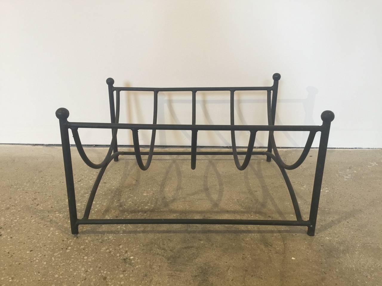1950s Minimalist Black Iron Log Holder at 1stDibs