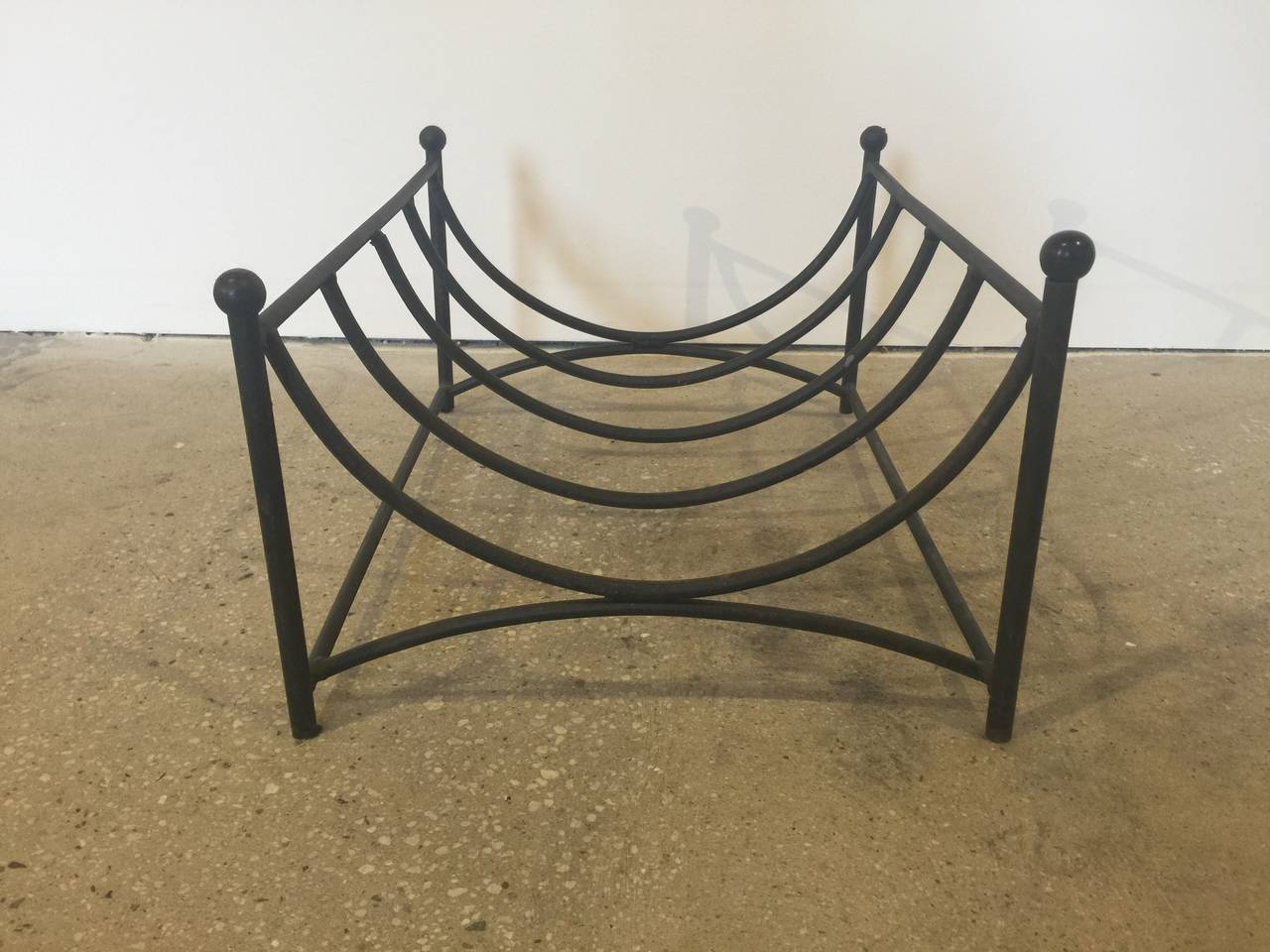 American 1950s Minimalist Black Iron Log Holder