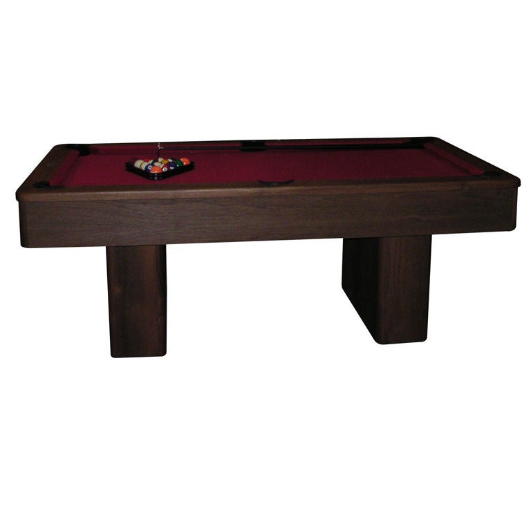 1990 Olhausen Oak and Brass Pool Table at 1stDibs