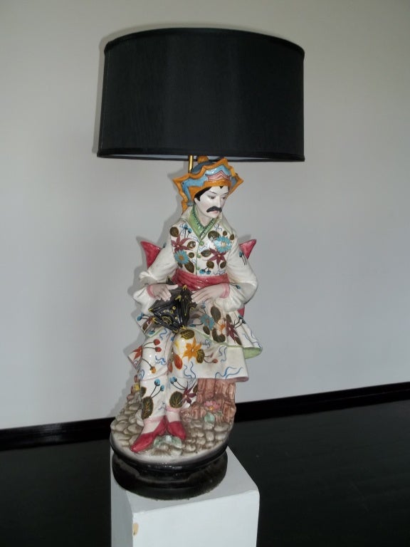 Italian Asian Figural Lamp by Domenico Poloniato