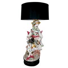 Vintage Asian Figural Lamp by Domenico Poloniato