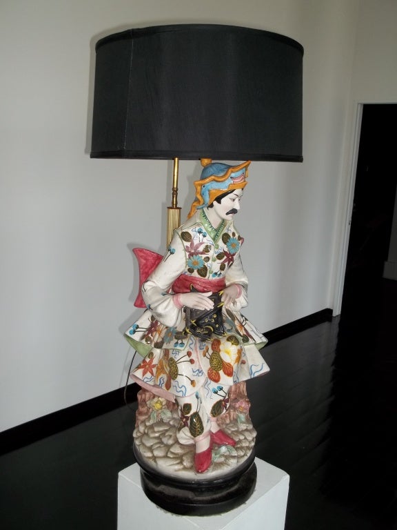 Mid-20th Century Asian Figural Lamp by Domenico Poloniato