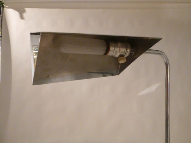 Chrome Adjustable Reading Lamp In Excellent Condition In New York, NY