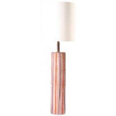 Tall Striped Pottery Table Lamp by Raymor