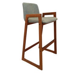 Vintage Danish Teak Bar Stool with Arms 5