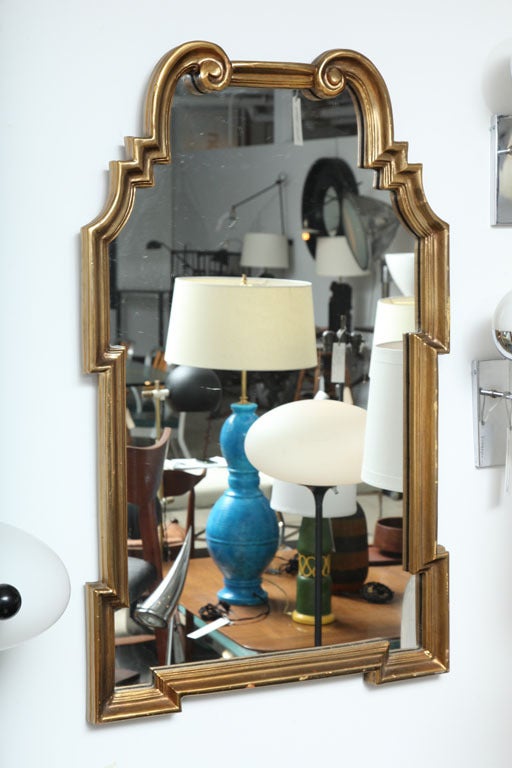 Hollywood regency-style gold leaf mirror by LaBarge.  USA, circa 1960.