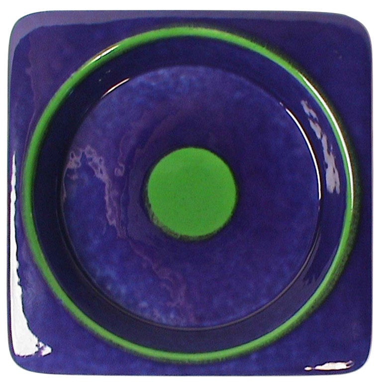 Raymor Blue& Green Bulls-Eye Bowl