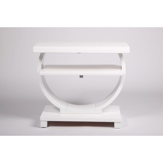 Pair of Art Deco White Lacquer End Tables