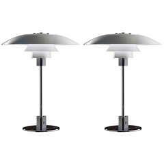Pair of Poul Henningsen PH4/3 Table Lamps, Manufactured by Louis Poulsen