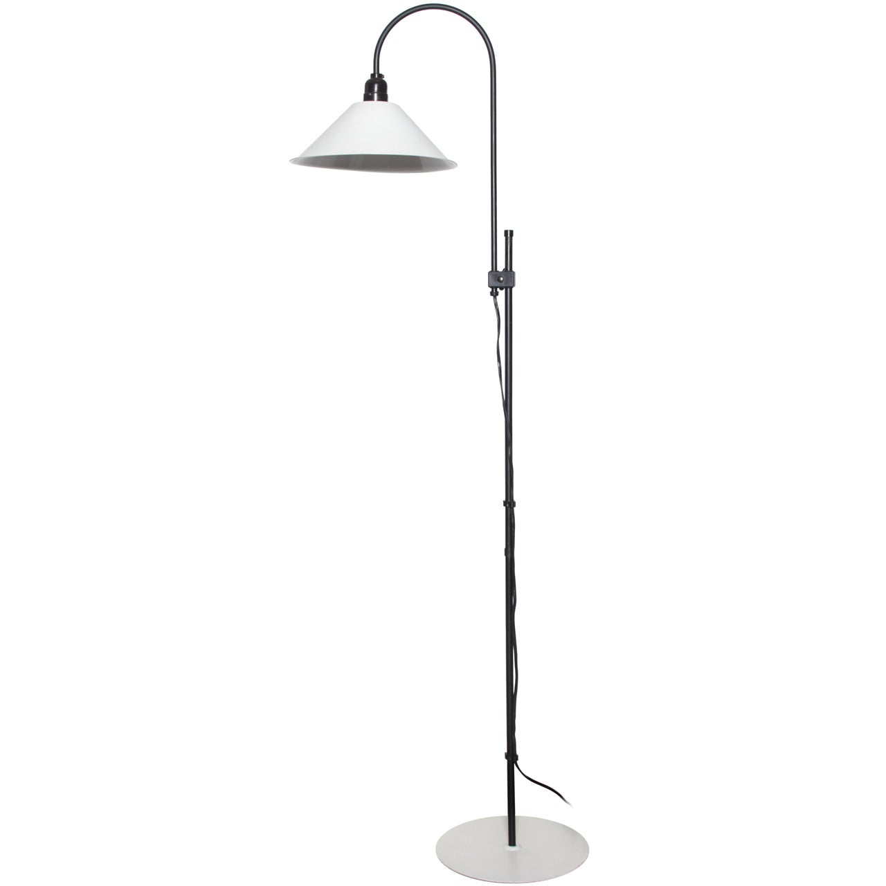 Minimalist Adjustable Height White and Black Floor Lamp