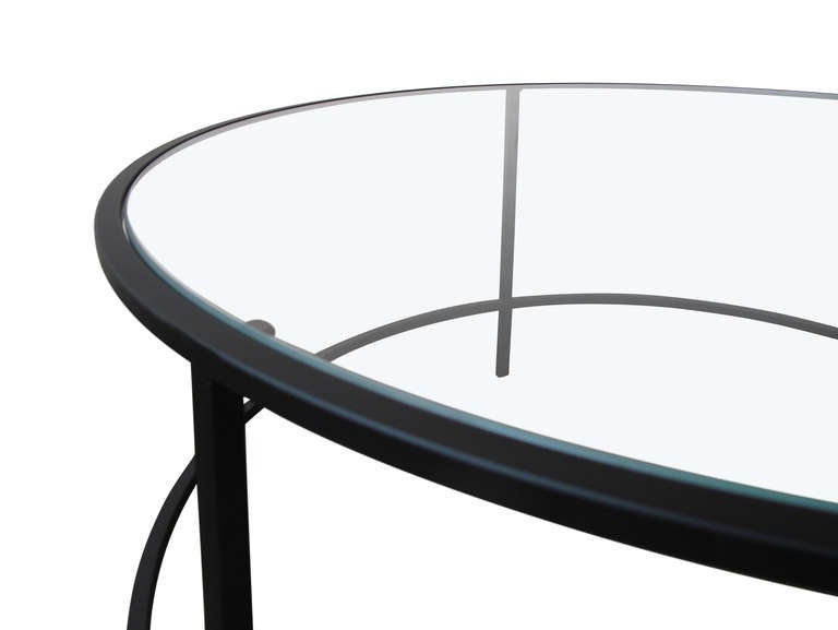 Minimalist Steel & Glass Round Coffee Table