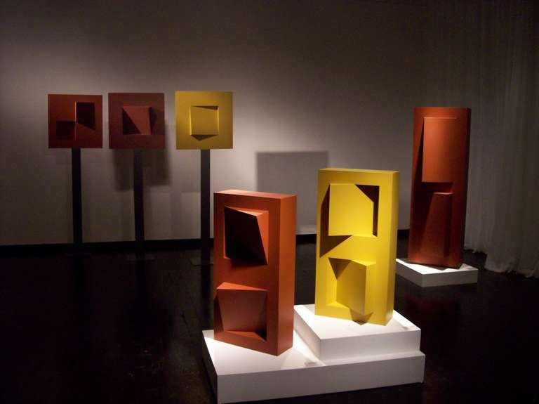 Minimalist Gerald DiGiusto Meta-Square TOTEM Tryptic, 1970 For Sale