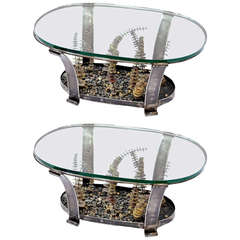 Rare Pair of Silas Seandel Custome Cocktail / End Tables