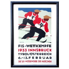Vintage 1933 F.I.S. Innsbruck World Games poster