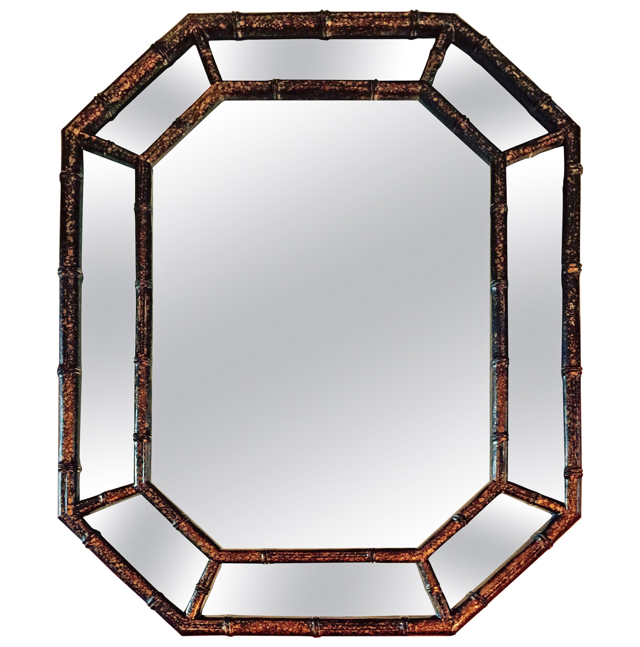 1960s Faux Toirtoiseshell Octagonal Mirror