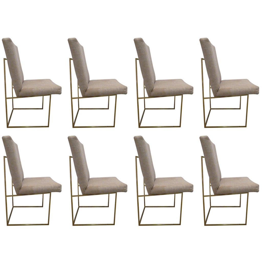 Set of Six Brass Dining Chairs by Milo Baughman