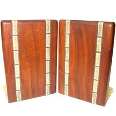 Vintage Martz for Marshall Studios Tile and Walnut Bookends