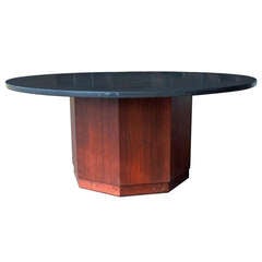 Vintage Fred Kemp Walnut  and Slate Coffee Table