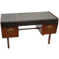 Hollywood Regency Bert England Leather Top Desk
