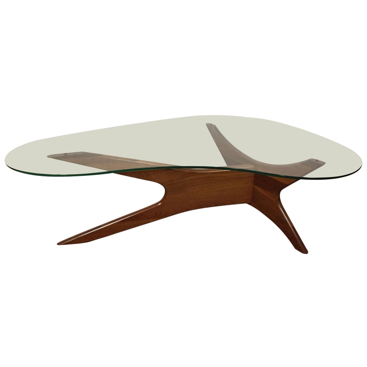 Walnut & Glass Cocktail Table by Adrian Pearsall for Craft Associates