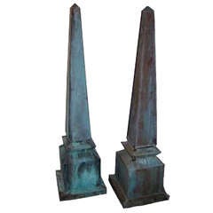 19th Century Architectural Copper Obelisks