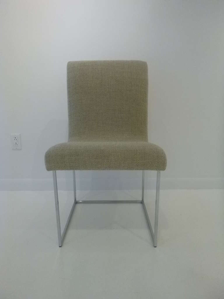 American Milo Baughman Scoop Dining Chairs in COM For Sale
