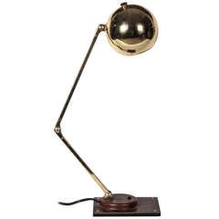 Brass & Faux Wood Task Lamp by Tensor