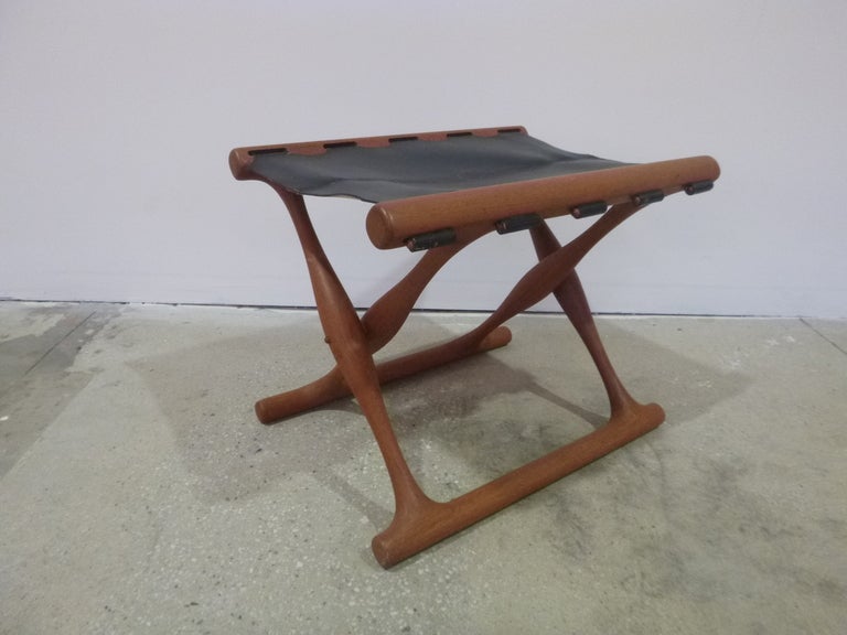 Mid-Century Modern Gold Hill Stool by Poul Hundevad