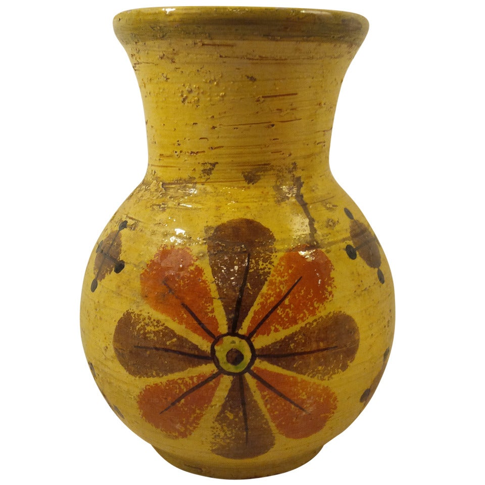 Yellow Pottery Vase by Rosenthal Netter