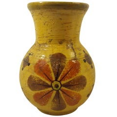 Gelbe Vase aus gelber Keramik von Rosenthal Netter