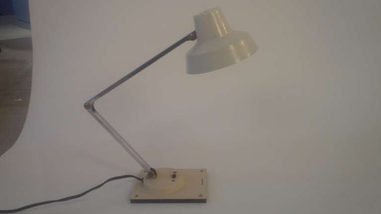 Mid-Century Modern Bone White Task Lamp by Tensor