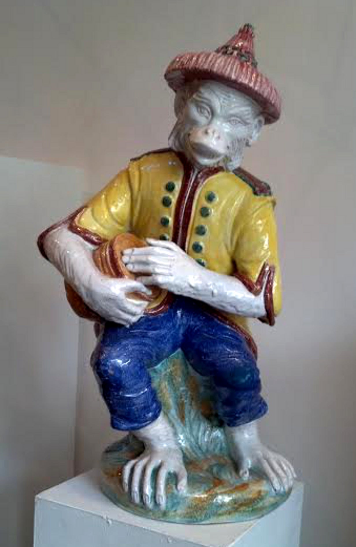 Large Italian Majolica Monkey For Sale at 1stdibs