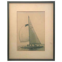 Vintage America's Cup Sailing Photo