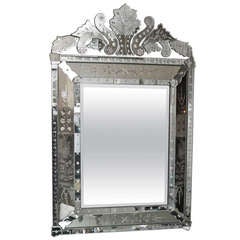 Etched and Beveled Venetian Mirror