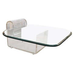 Very Chic and Unusual Vintage Lucite and Glass Cocktail Table by Verano
