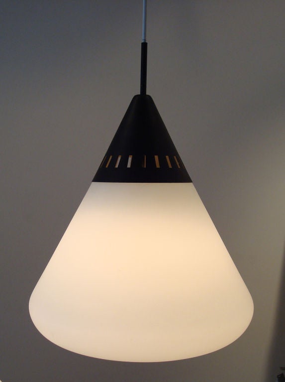 Vistosi Pendant with Black Trim by Alessandro Pianon