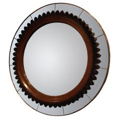 Mirror with Walnut Frame by Fontana Arte