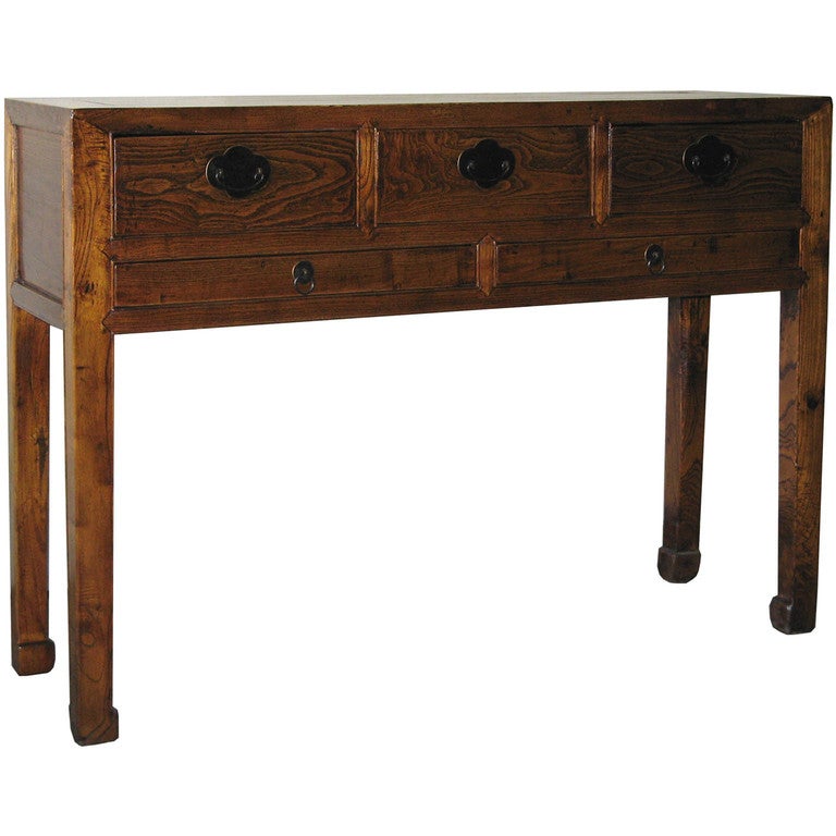5 Drawer Elmwood Console Table