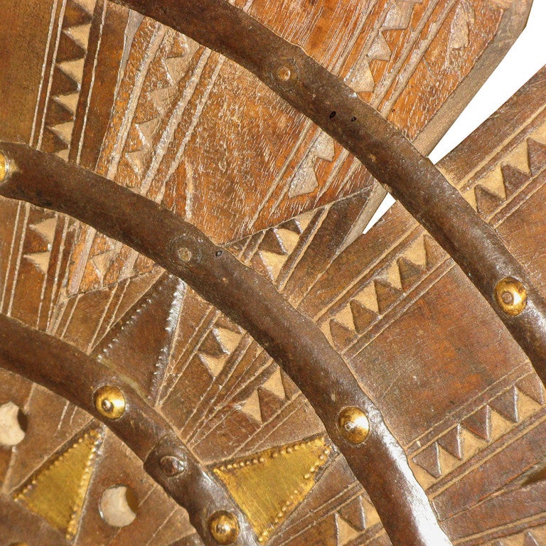 Mid-20th Century Teak Weaving Wheel