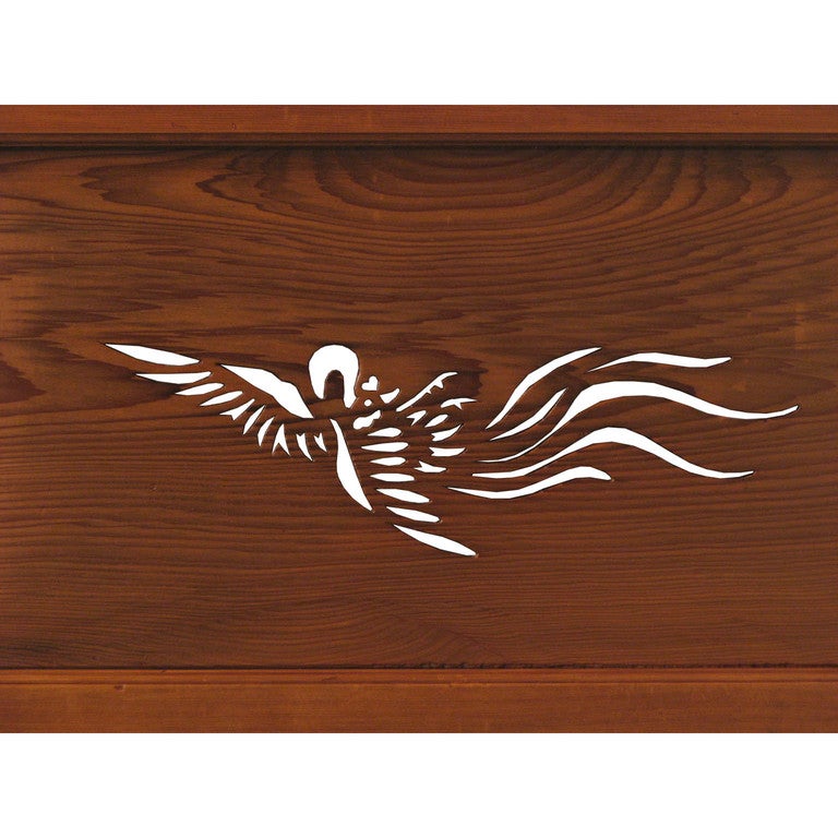 Vintage Taisho period Japanese ranma, originally used between doorways as decoration. Phoenix is hand carved on water cedar with beautiful wood grain. Mythical bird is a symbol of the Imperial household, specifically the empress.