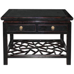 Antique Four-Drawer Black Coffee Table