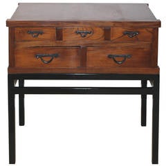 Japanese Keyaki Chest on Stand