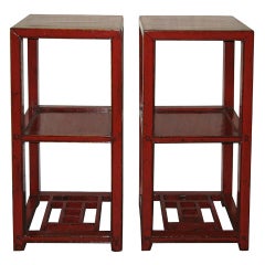Pair of Red End Tables
