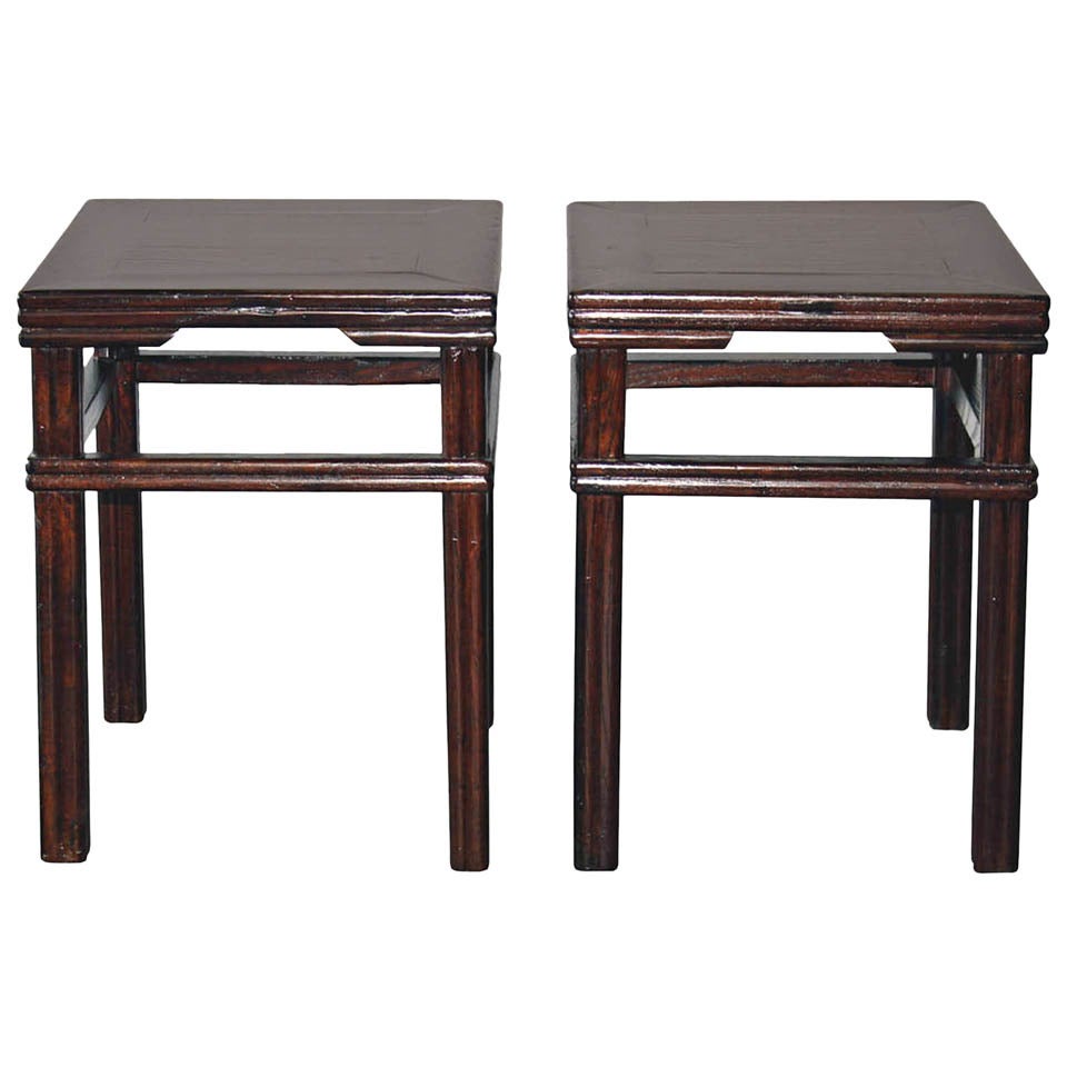 Pair of Elm Ming-Style Tables